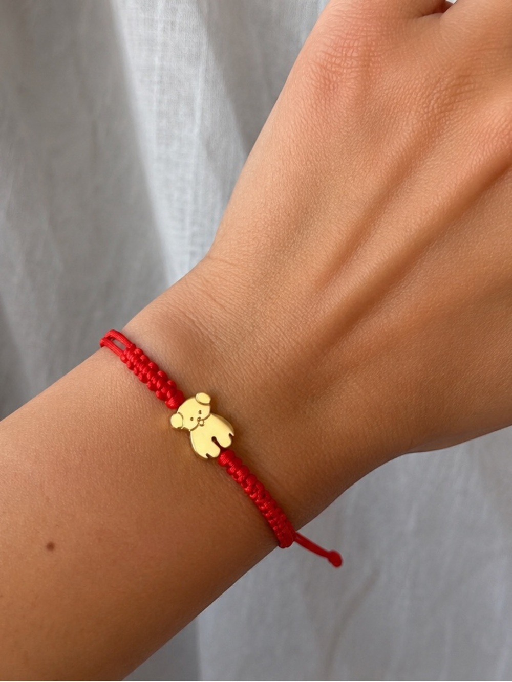 Golden Puppy Red String Bracelet | Adjustable  🐶❤️